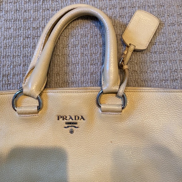 PRADA beige leather tote with crossbod and handles - Picture 2 of 8